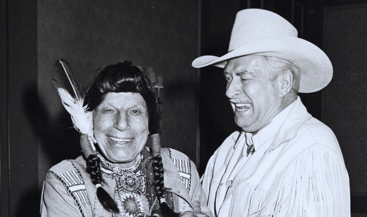 Gettyimages - 105446597, Iron Eyes Cody and Jock Mahoney during 37th Annual Directors Guild of America's Dinner at Bevery Hilton Hotel in Beverly Hills, California, United States.