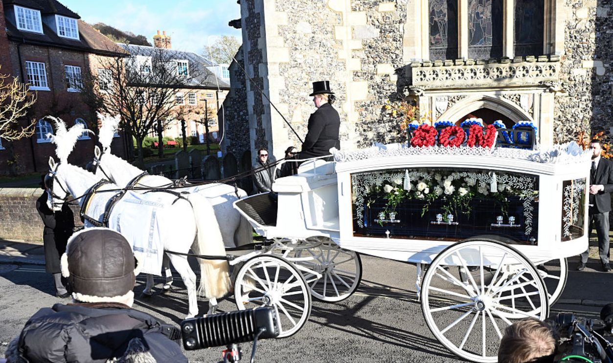 20 November 2024...Liam Payne's funeral held at St Mary's Church, Amersham, Buckinghamshire...Here: The Coffin.. 