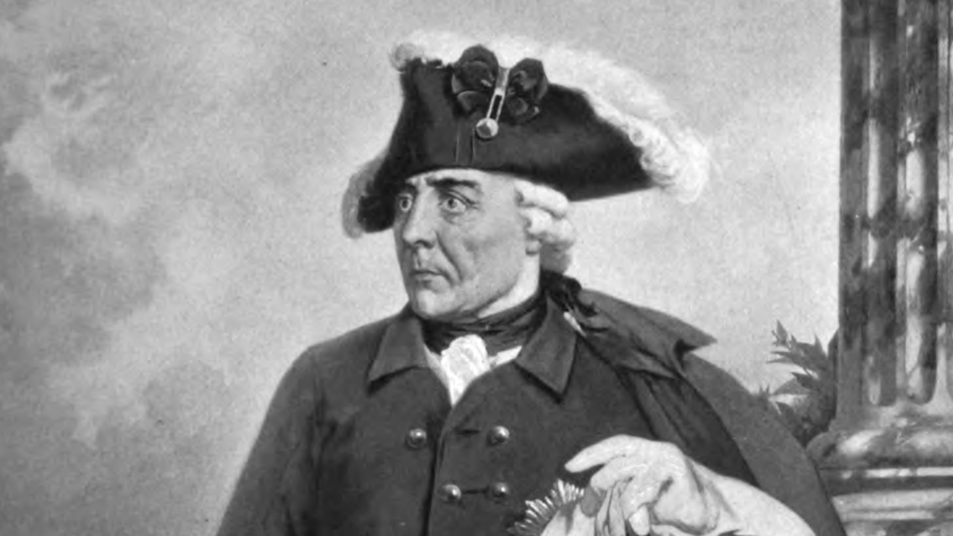 Frederick the Great (from a painting by George Meyn), found in the New International Encyclopaedia 1906, volume 8, after page 210.