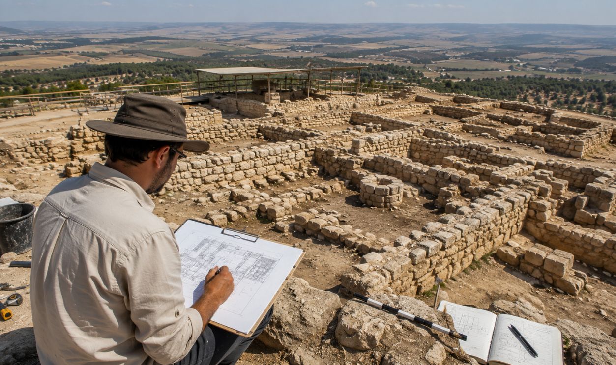 an archaeologist on site