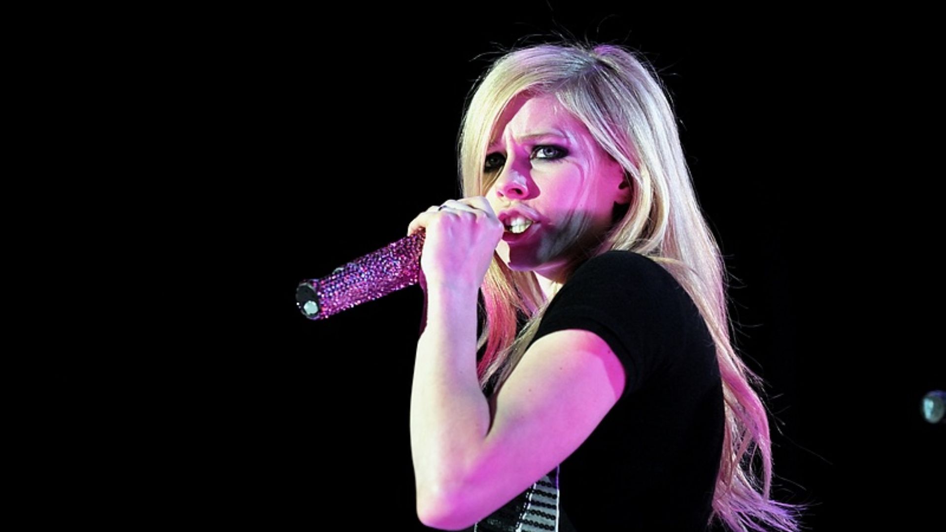 Avril Lavigne performing at the Heineken Music Hall, in Amsterdam, Netherlands.