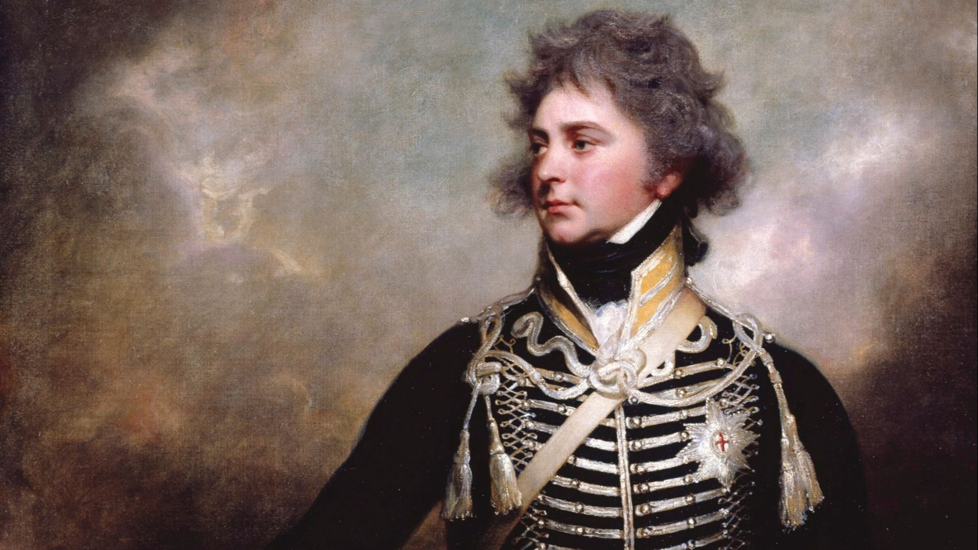 Portrait of the Prince of Wales (later George IV) by Sir William Beechey R.A. (1753-1839), painted ca.1798.
https://www.royalacademy.org.uk/art-artists/work-of-art/O2004

Credit line: (c)  (c) Royal Academy of Arts / Photographer credit: John Hammond /