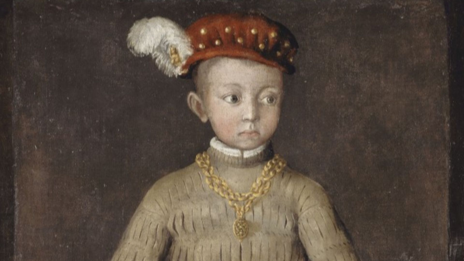 Portrait présumé d'Henri IV enfant, huile sur toile.