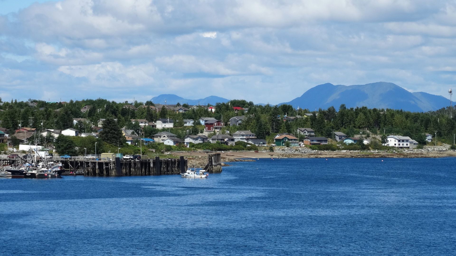 View of Bella Bella Waterfront from Passing Ferry - Inside Passage en route to Prince Rupert - British Columbia - Canada