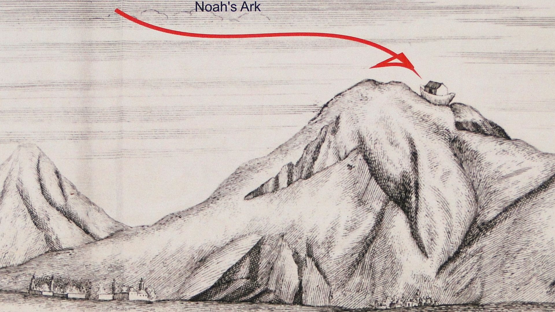 Exhibit Showing First European Rendering of Mt. Ararat - With Noah's Ark - Ishak Pasa Palace - Outside Dogubayazit - Turkey