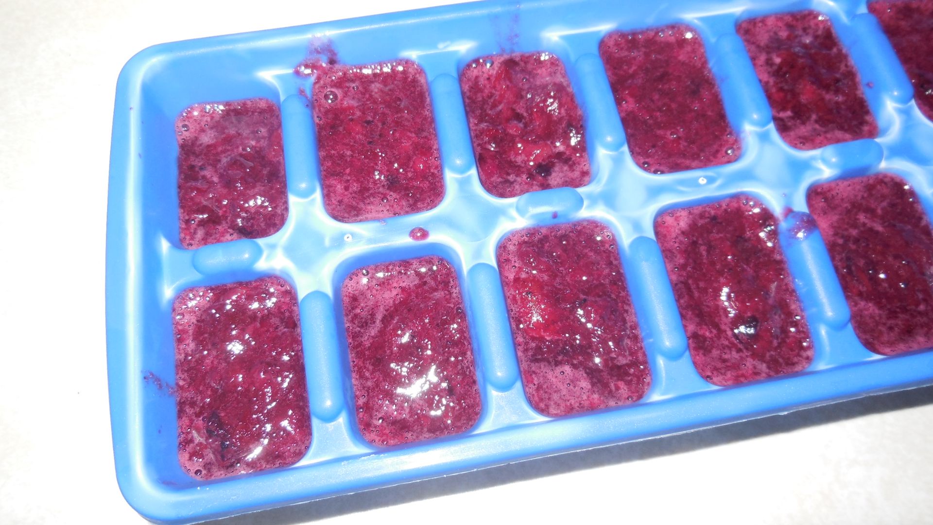 Blueberry and Cherry Baby Food Cubes