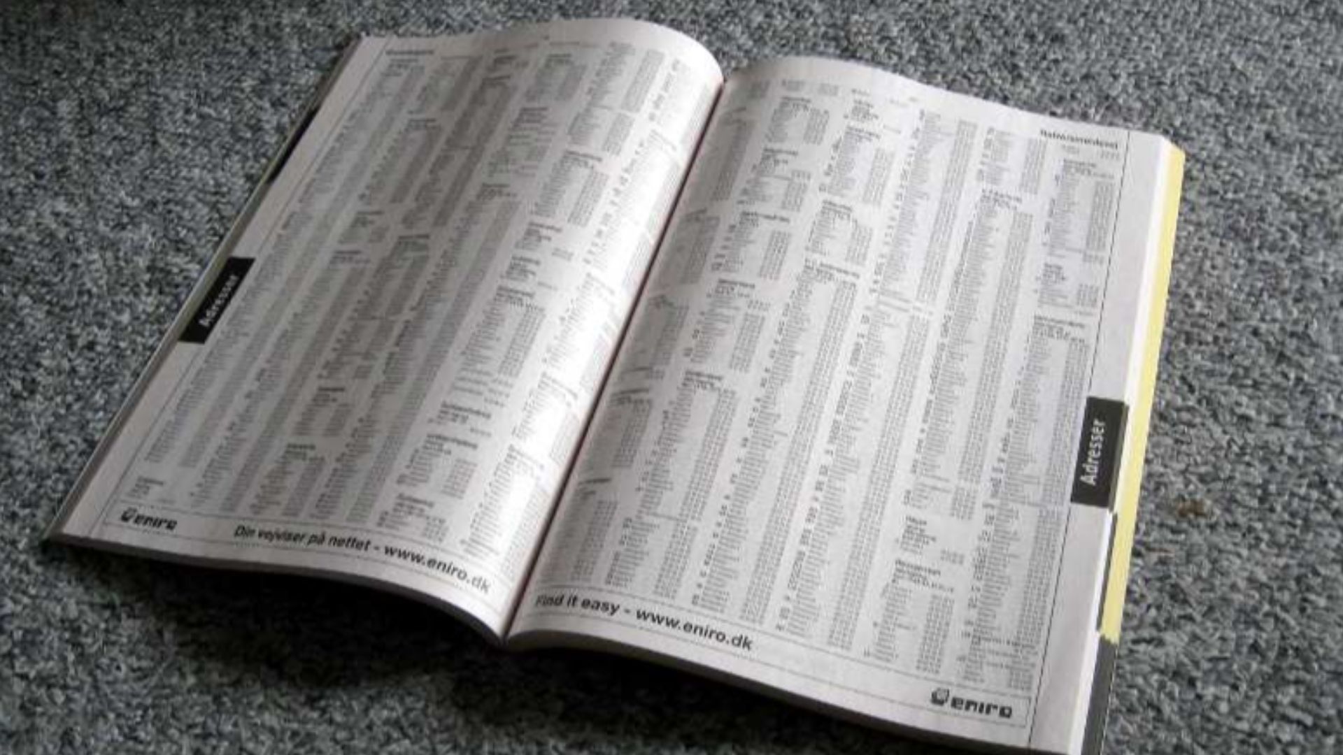 a phone / telephone book / directory