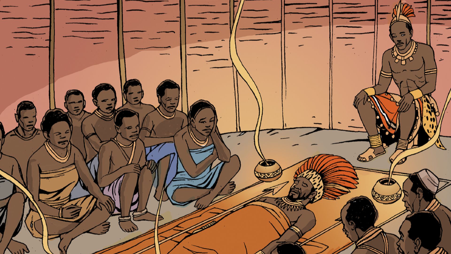 Taken from Nzinga Mbandi: Queen of Ndongo and Matamba from the UNESCO series on women in African history. Illustrations by Pat Masioni