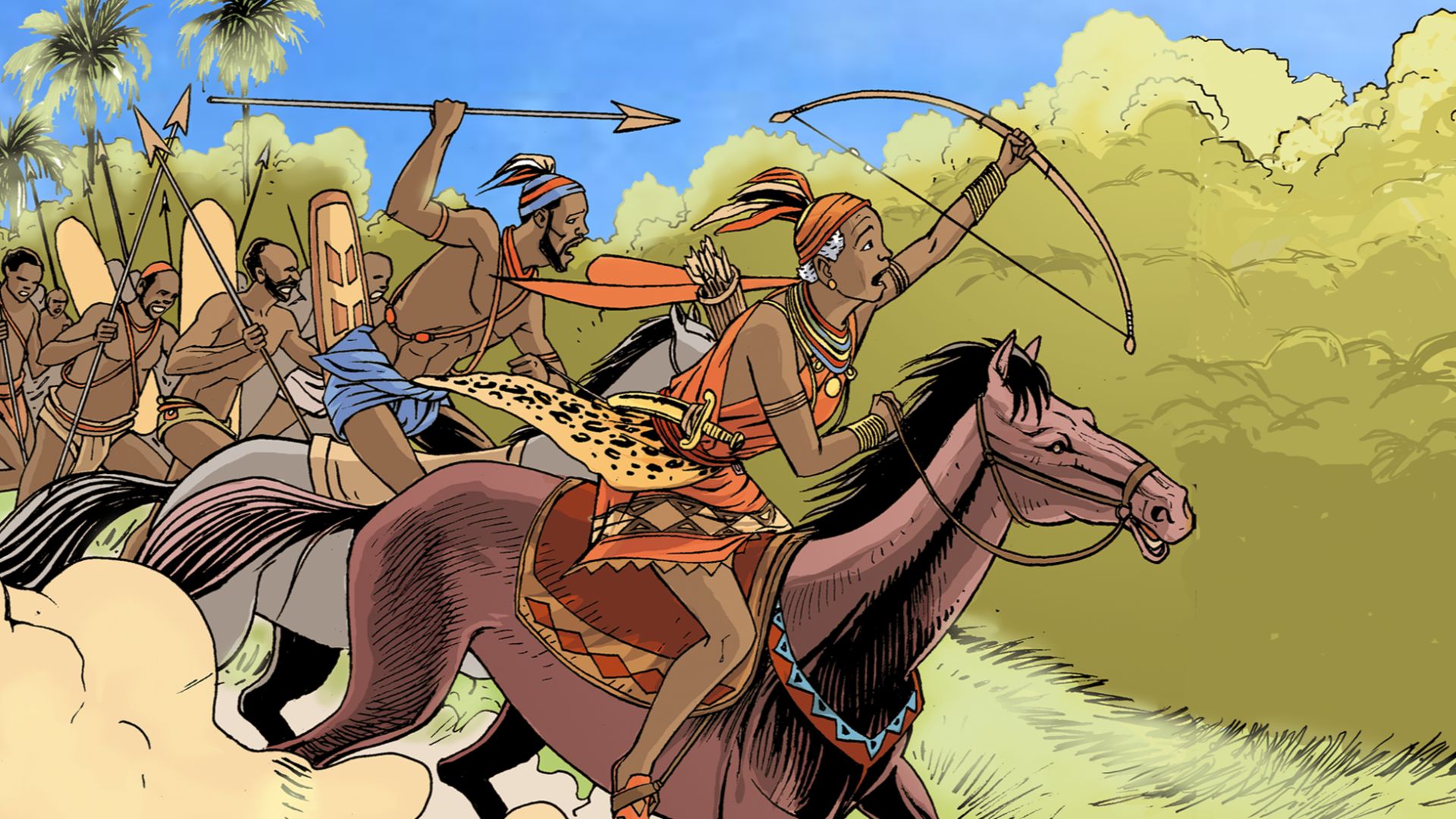 Taken from Nzinga Mbandi: Queen of Ndongo and Matamba from the UNESCO series on women in African history. Illustrations by Pat Masioni
