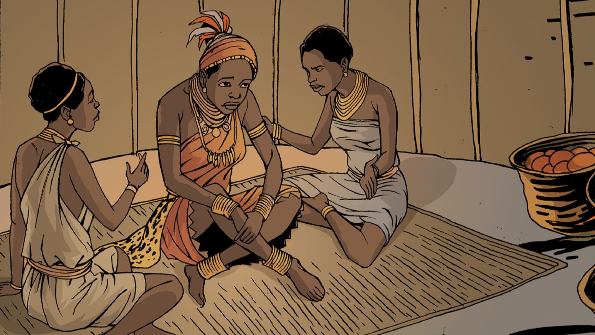 Taken from Nzinga Mbandi: Queen of Ndongo and Matamba from the UNESCO series on women in African history. Illustrations by Pat Masioni