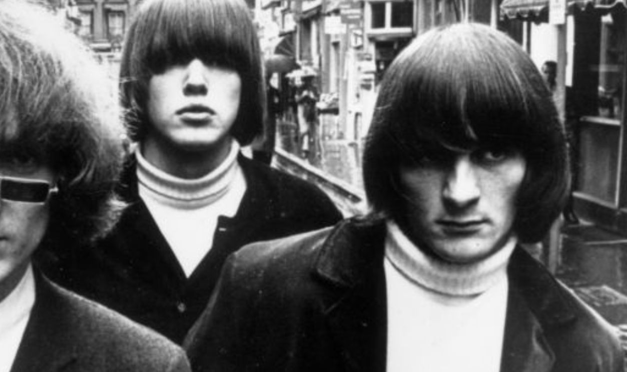 Innovative Californian folk-pop-rock combo The Byrds in London for their British tour. They are (left to right) David Crosby, Chris Hillman, Jim McGuinn, Michael Clarke and Gene Clark. 