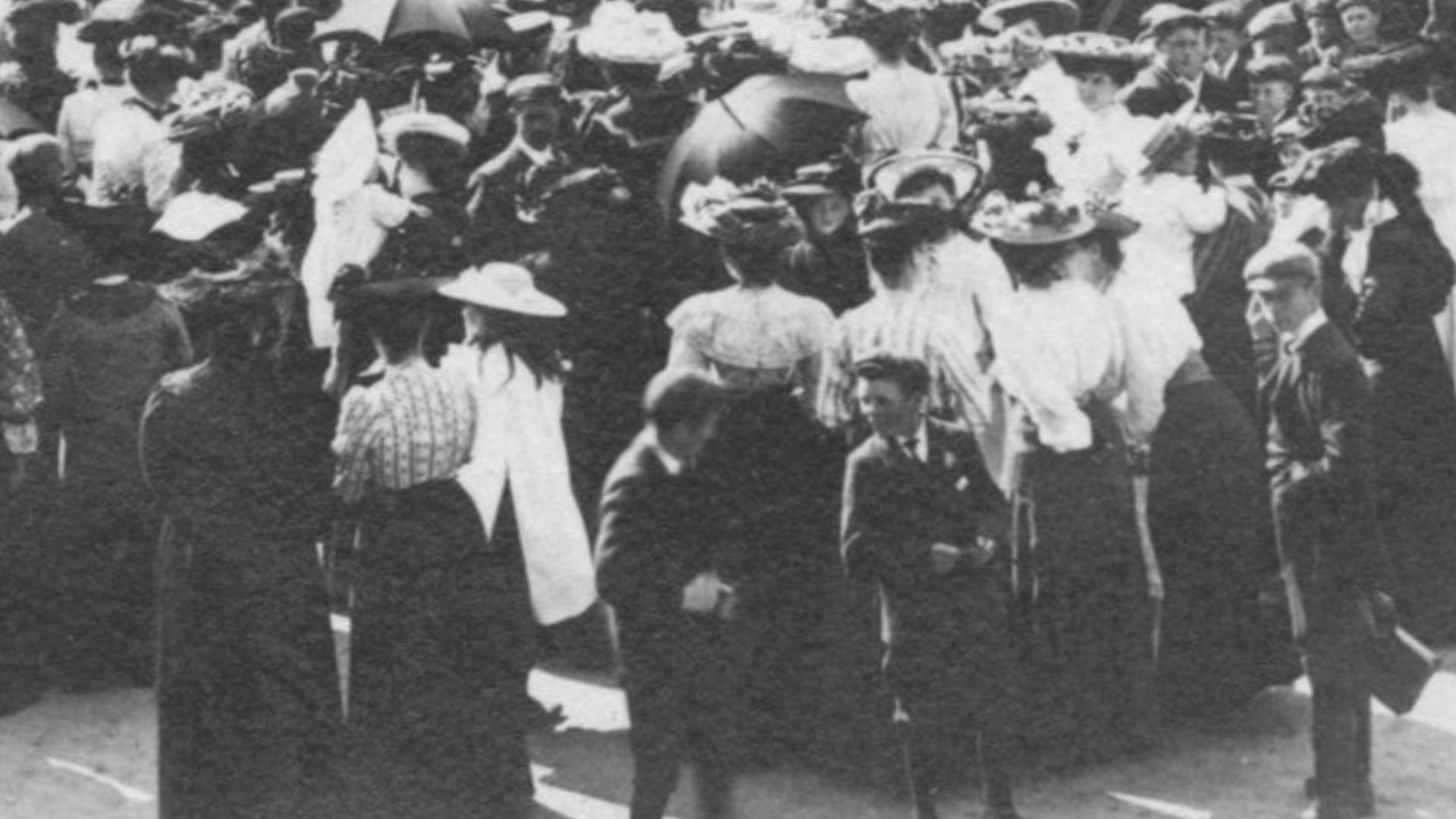 Primitive Methodist meeting at Donington, Lincolnshire, England, c.1900-1910, at the junction of Station Road and Church Road. Photograph possibly taken from the Black Bull public house. These events were common in English villages the day after a particu