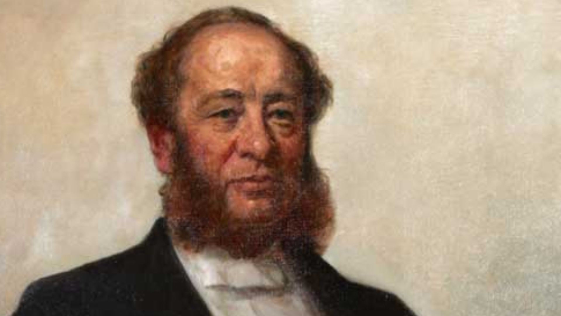 Portrait of William Henry Vanderbilt, oil on canvas, attributed to the American artist Eastman Johnson. Dated probably 1886. 39 1/4 in. x 30 1/4 in. The portrait is owned by Vanderbilt University, which was created because of an endowment by William Henry