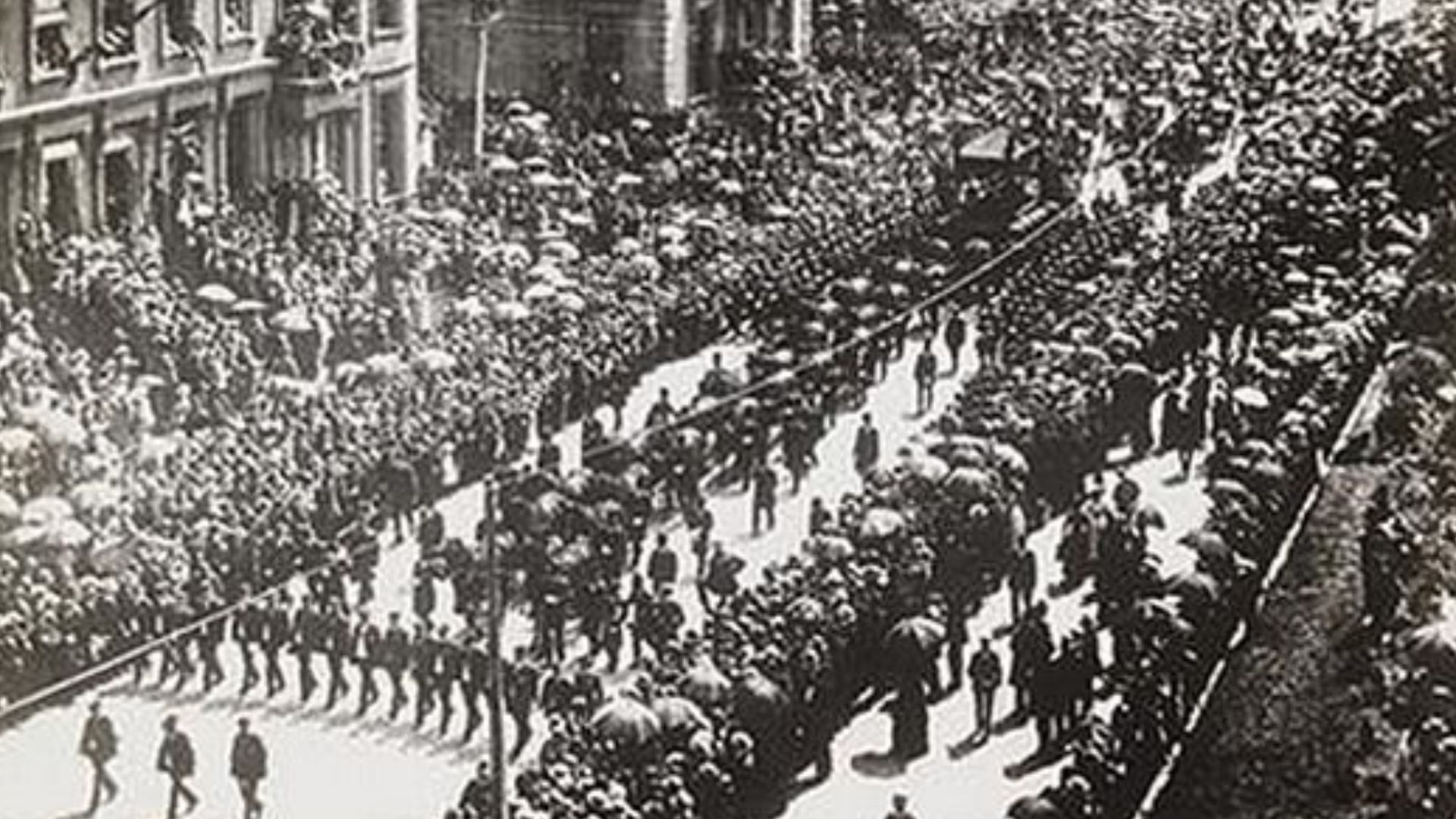 US Grant funeral procession, NYC, - Grant's coffin pulled by a team of 24 black stallions