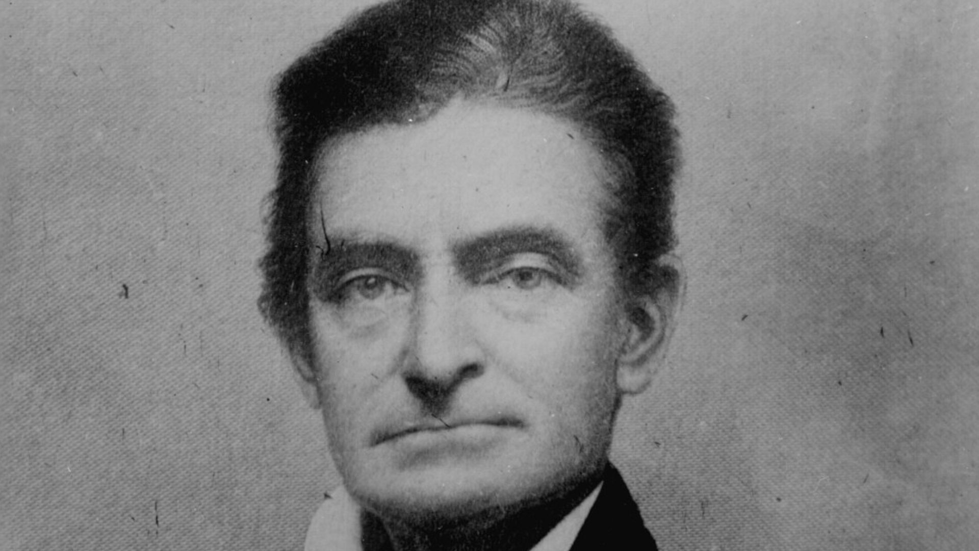John Brown, bust-length. Engraving from daguerreotype, ca. 1856