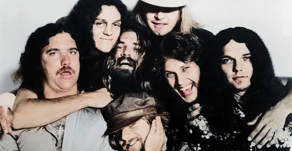 American southern rock band Lynyrd Skynyrd, circa 1976.