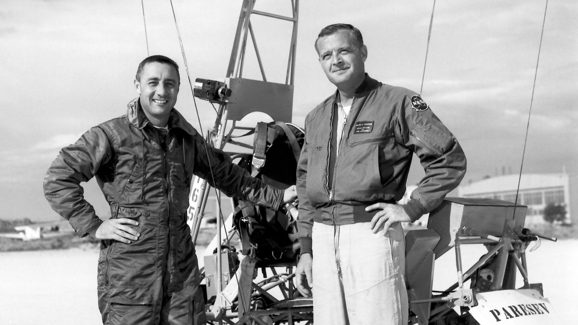 The Paresev 1-A standing Rogers Dry Lakebed at the NASA Flight Research Center, Edwards, California.
Mercury Astronaut Virgil Ivan