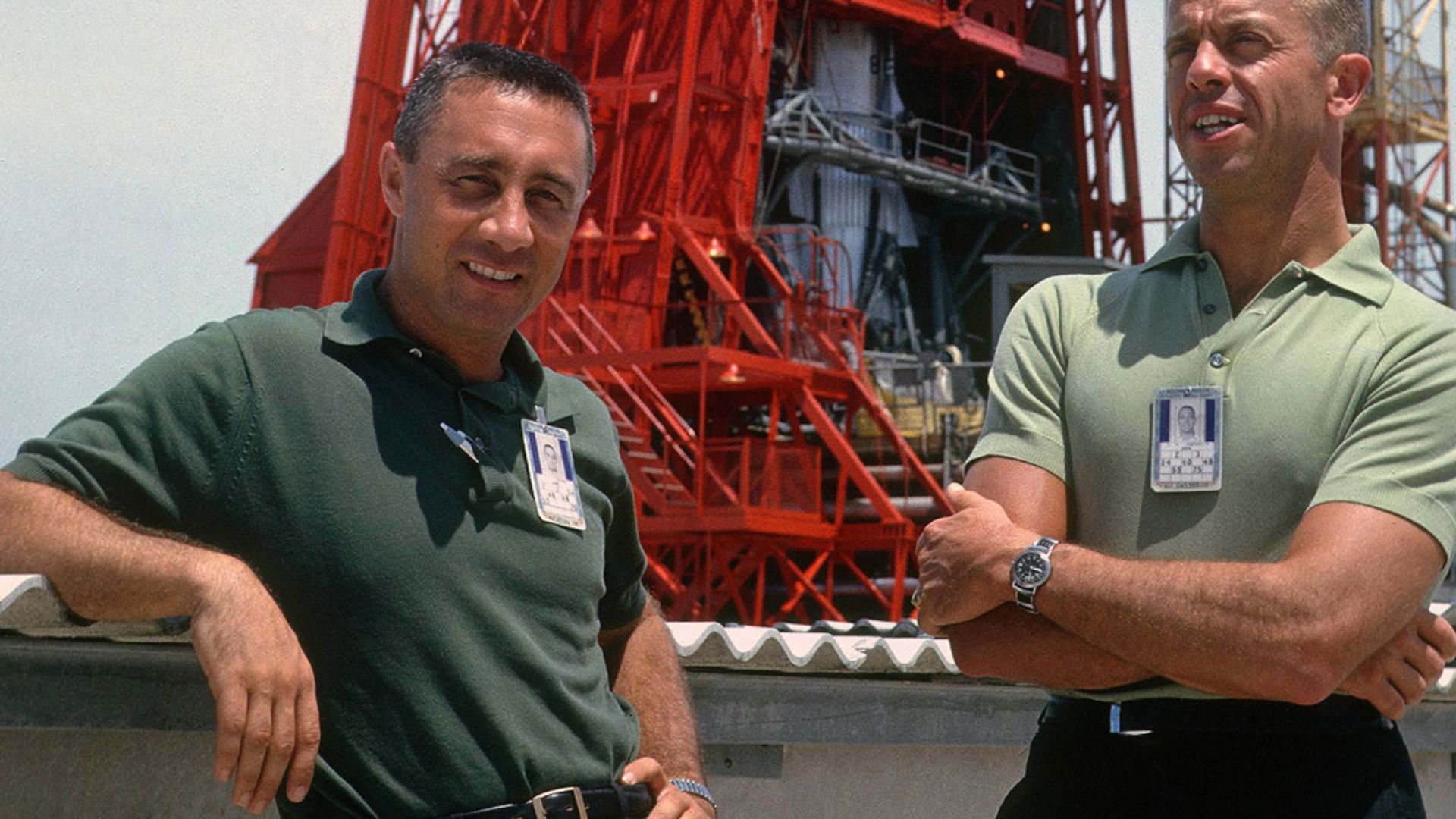 Gus Grissom and Alan Shepard at the Cape Canaveral in the summer of 1961