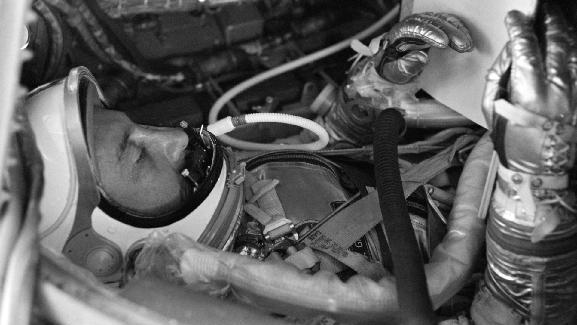S64-10806 (21 July 1961) --- Astronaut Virgil I. (Gus) Grissom, pilot of the Mercury-Redstone 4 (MR-4) spaceflight, in his Mercury
