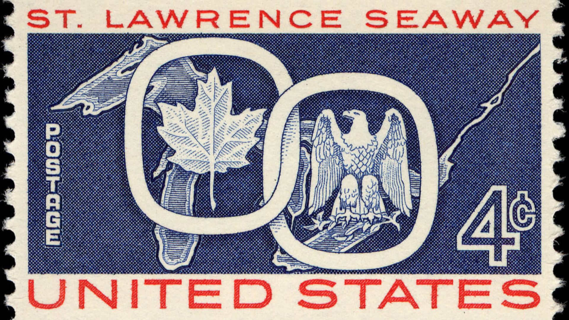 St. Lawrence Seaway 4-cent 1959 issue U.S. stamp.