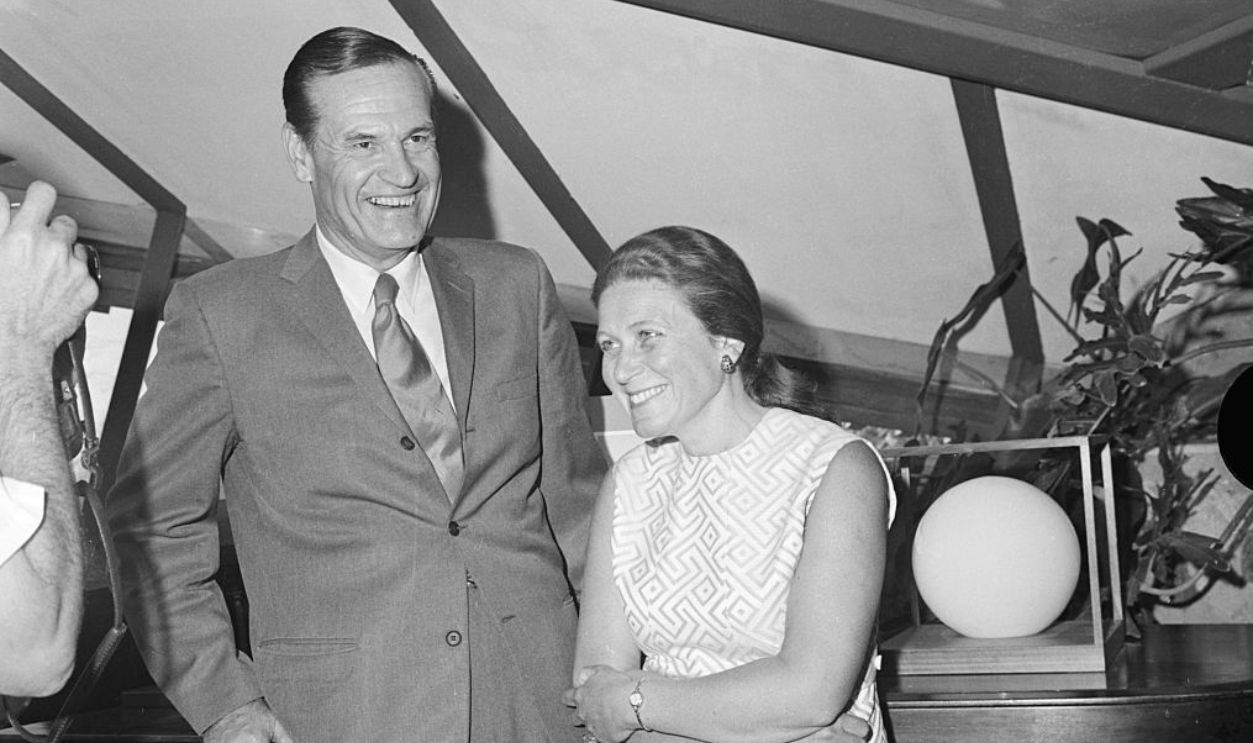 (Original Caption) 5/21/1971-San Rafael, CA- Svetlana Stalin, daughter of the late Russian Premier, reportedly is expecting a baby, Washington Post columnist Maxine Cheshire said, Dec. 18. Miss Stalin, 44, married American architect William Wesley Peters, 58, last April. The couple is shown in a 1970 filer. It was her third marriage, his second.