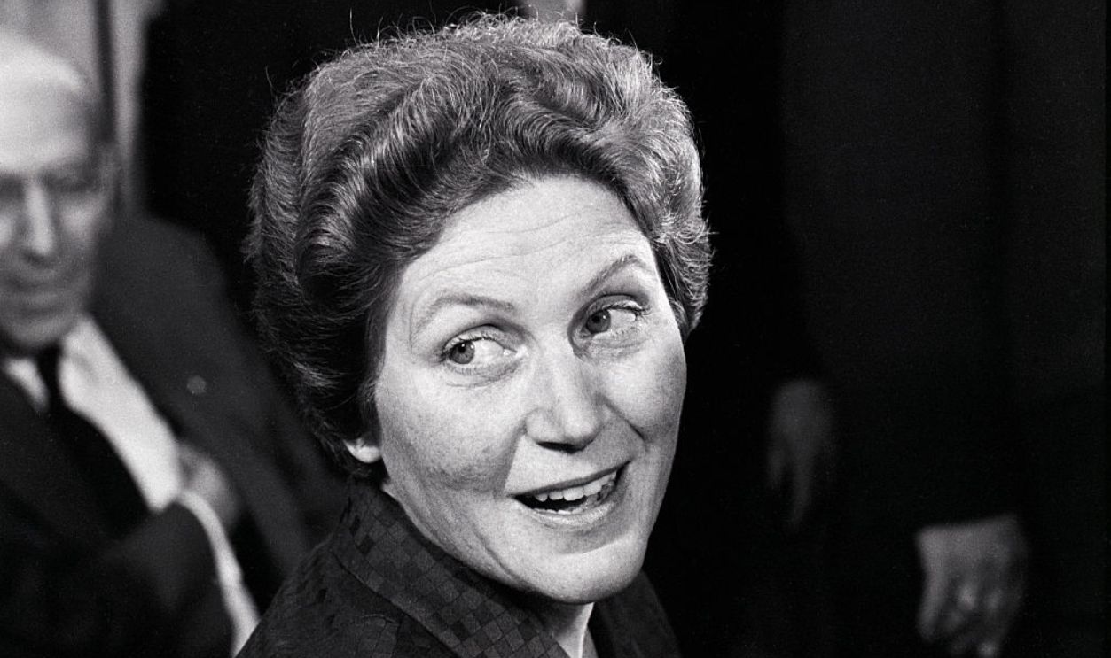 (Original Caption) 12/31/1967-New York, NY- Svetlana Alliluyeva, daughter of the late Russian dictator Josef Stalin, answers newsmen's questions at a press conference April 26, 1967.