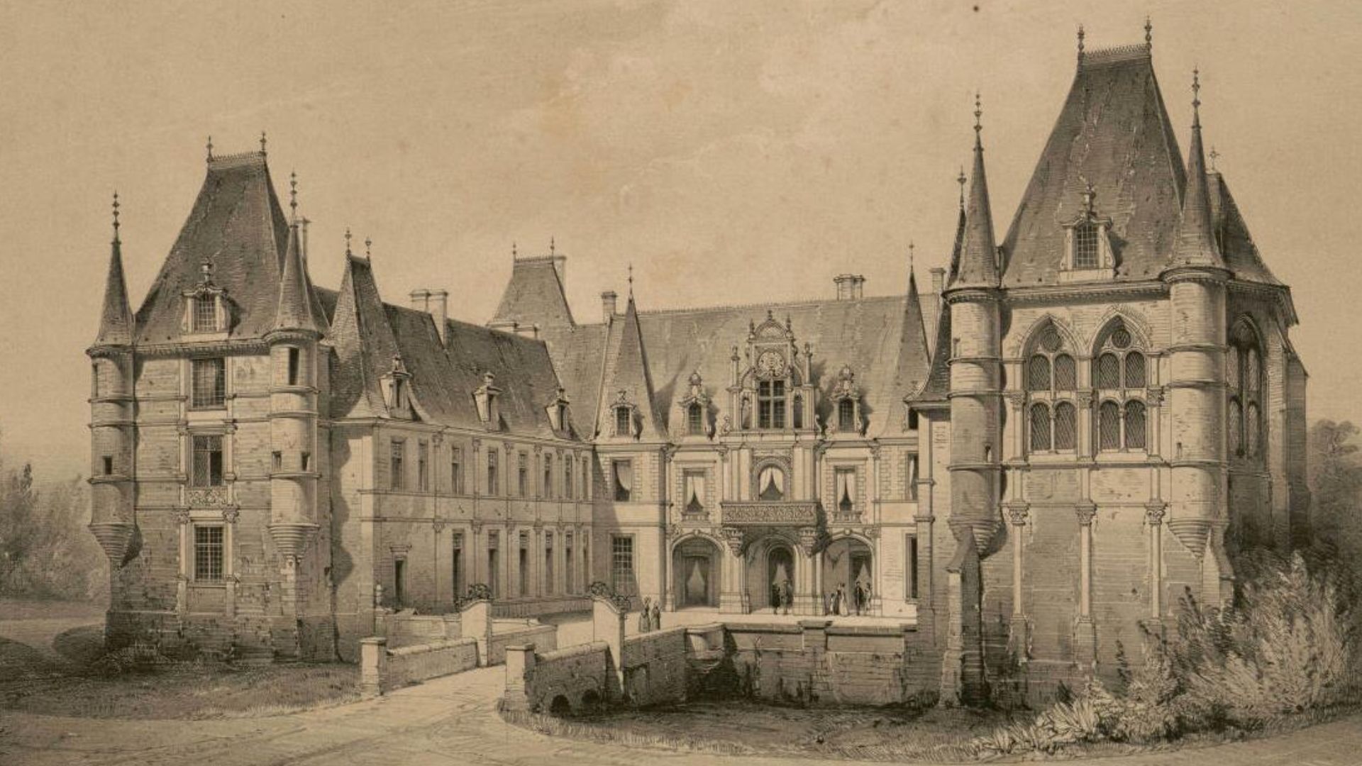 Le château de Marchais à la fin du XIXe siècle.