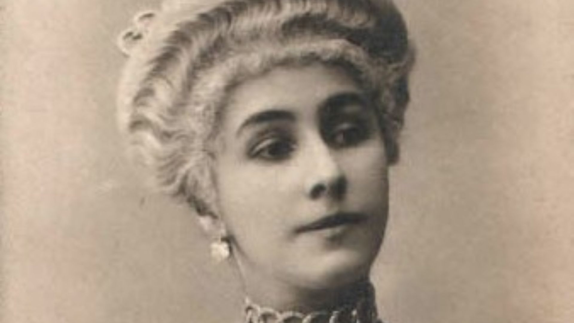 Photographic postcard of Mathilde Felixovna Kschessinskaya (1872-1971), Soloist to His Imperial Majesty and Prima ballerina of the St. Petersburg Imperial Theatres. She is costumed as Marie Camargo in the choreographer Marius Petipa (1811-1910) and the co