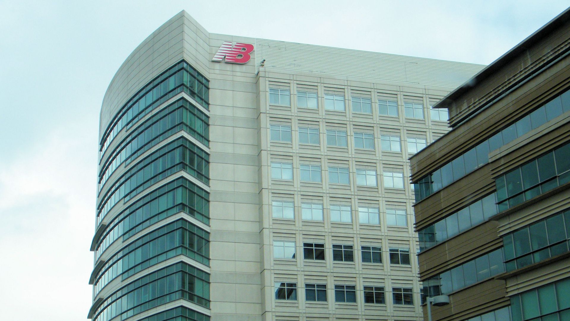 New Balance headquarters in Boston, next to the Massachusetts Turnpike.