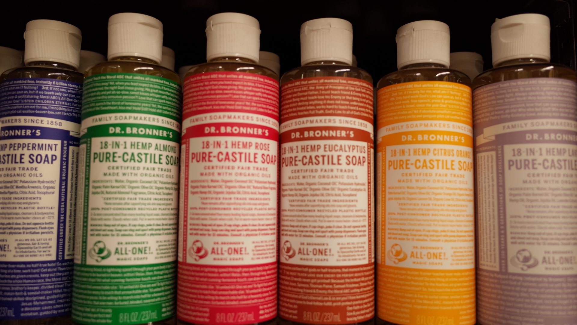 Environmentally friendly line of soaps.