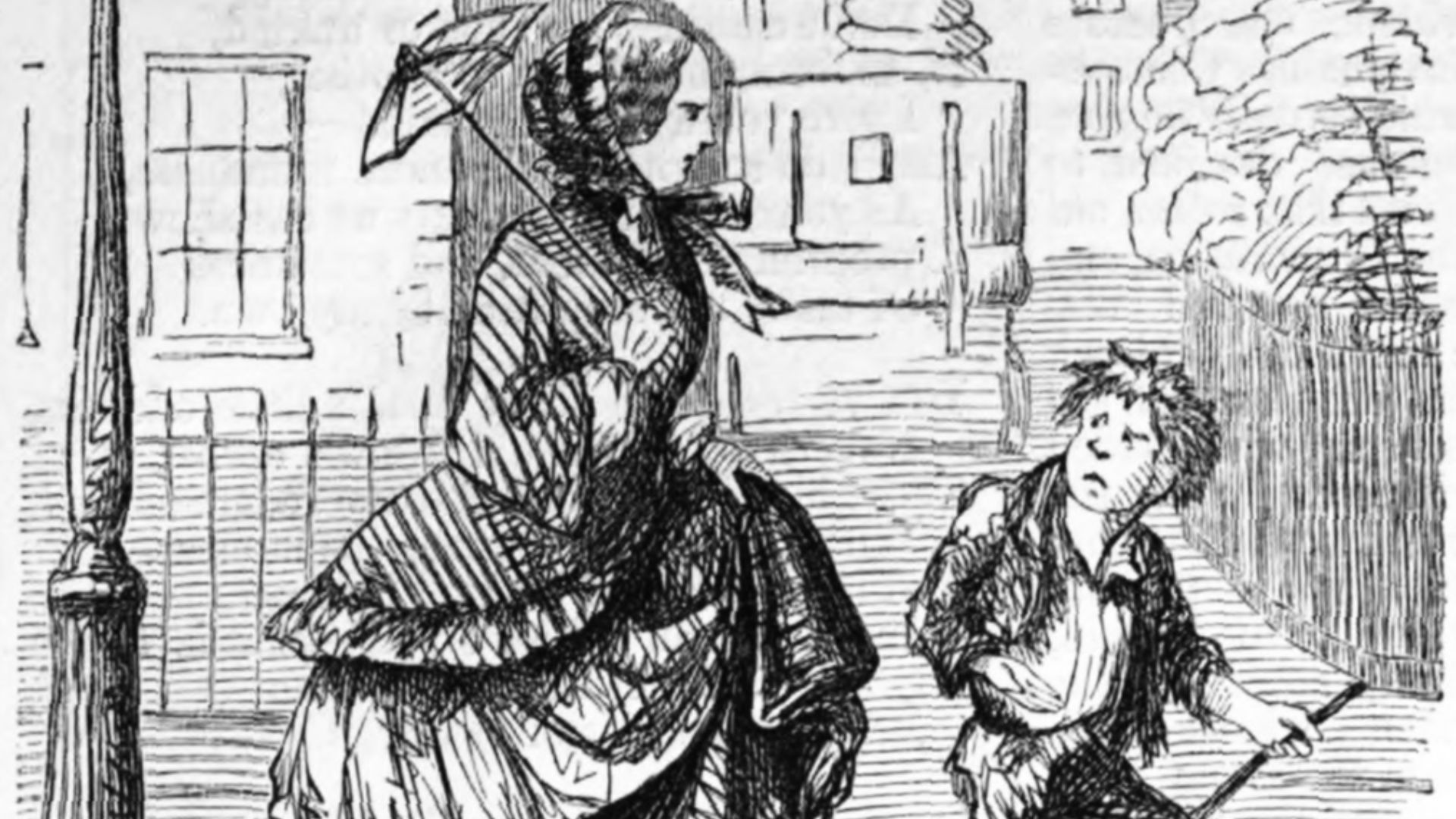 Punch cartoon from 1856 depicting a young