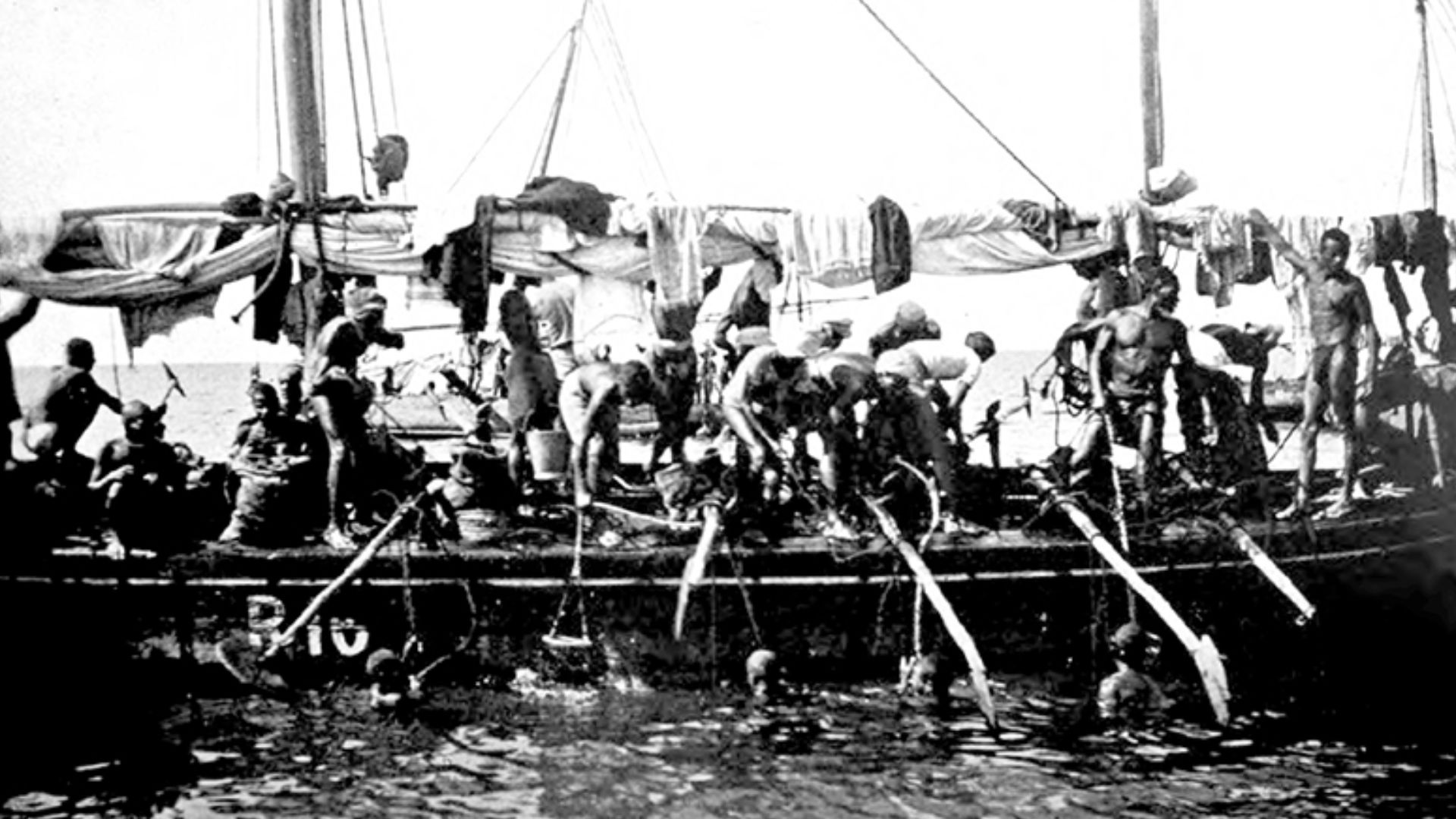 Arab pearl-divers at work in the Persian Gulf from: George Frederick Kunz, The Book of the Pearl