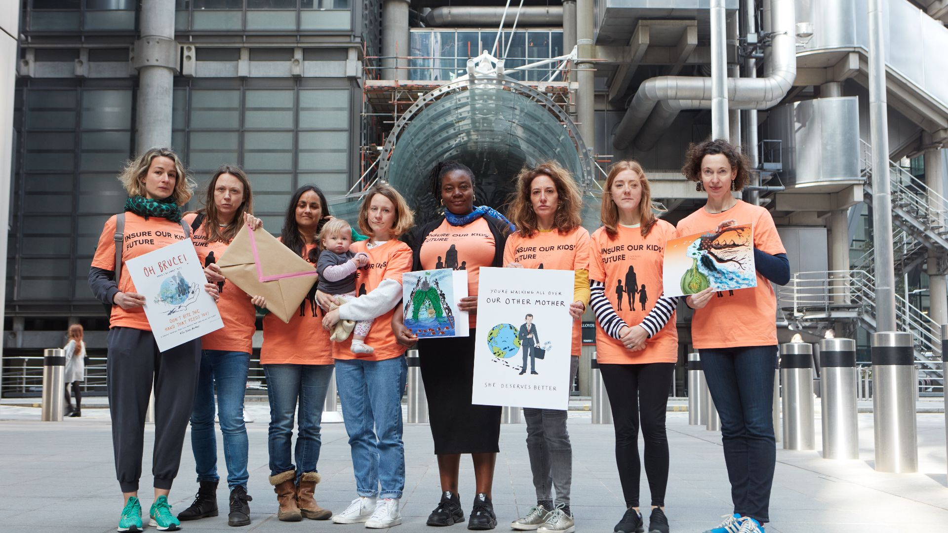 Mothers from Mother's Rise Up and Parents for Future UK handed over a collection of powerful and heartfelt illustrated Mother’s Day cards, calling on Bruce Carnegie-Brown, Lloyd's of London Chairman, and the Lloyd’s leadership to stop hurting Our Other Mo
