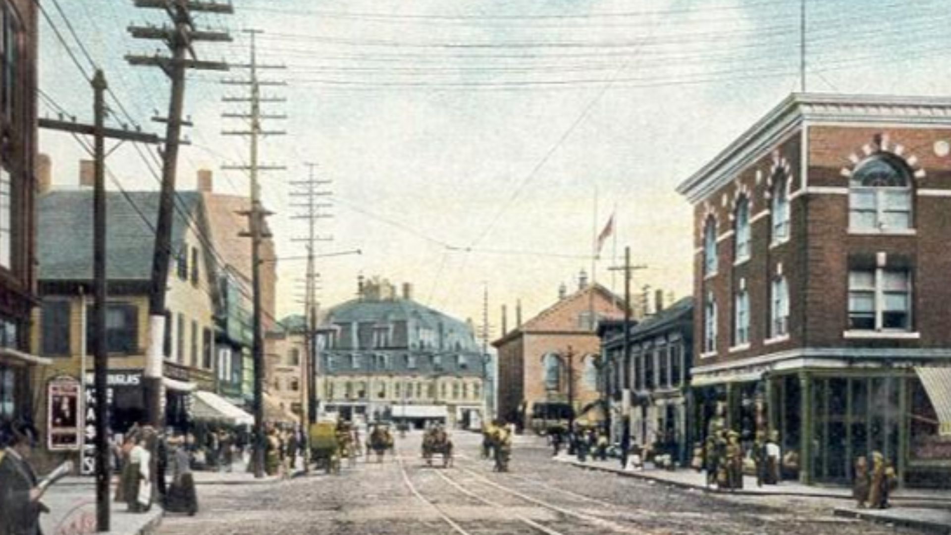 Pleasant Street, Malden, MA; from a c. 1906 postcard.