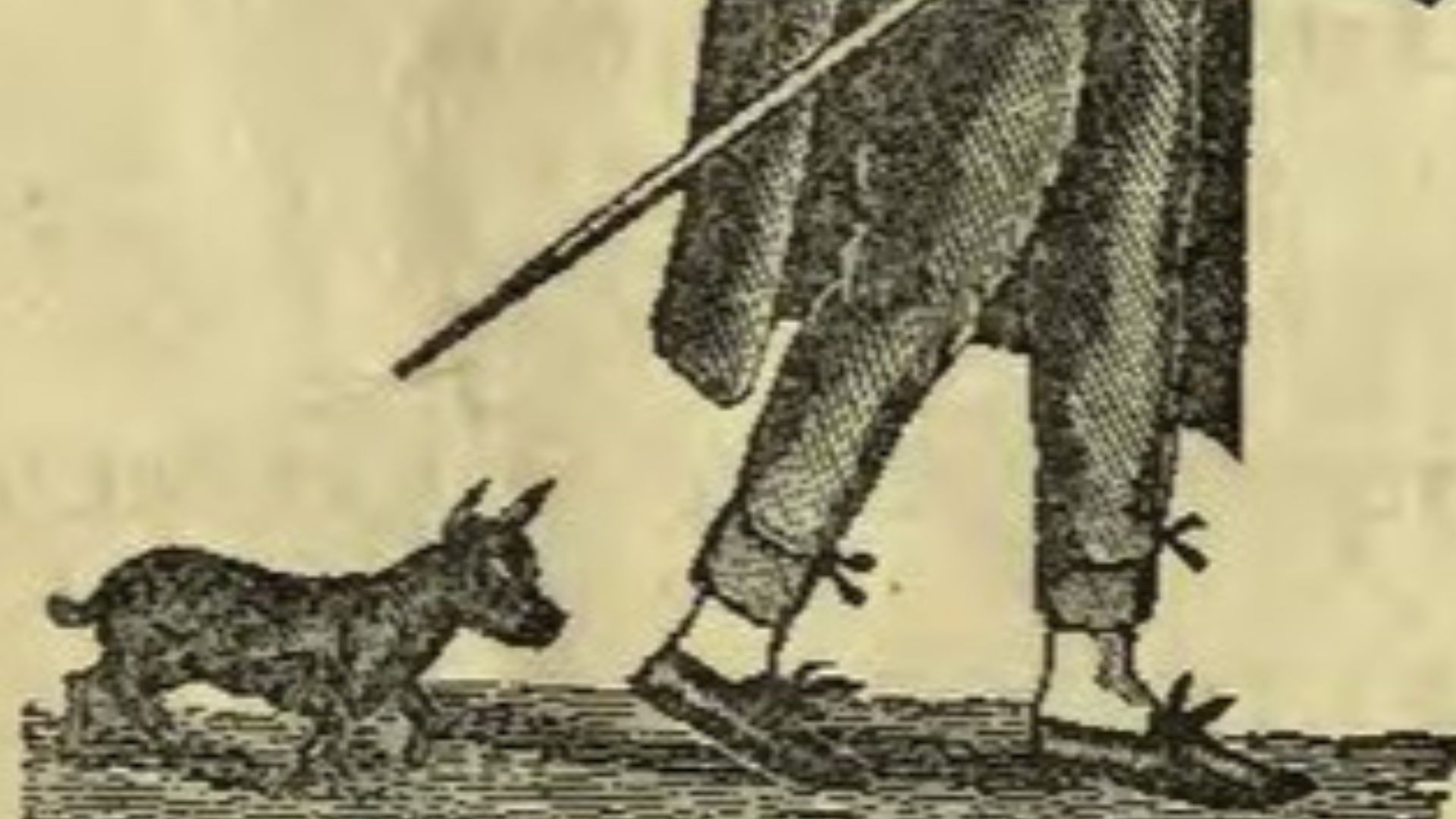 A drawing of Lord Timothy Dexter and his dog, taken from the fourth edition of