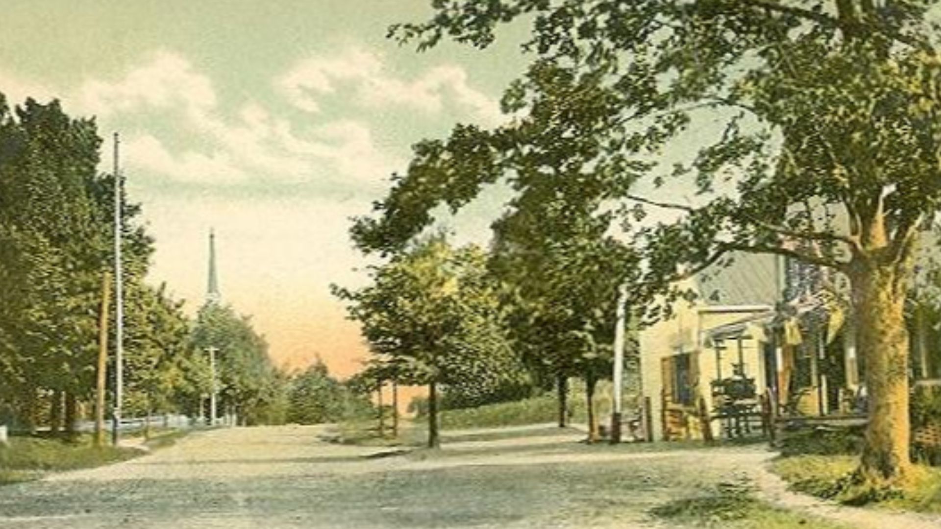Chester Street looking East from Blacksmith Shop, Chester, NH.
