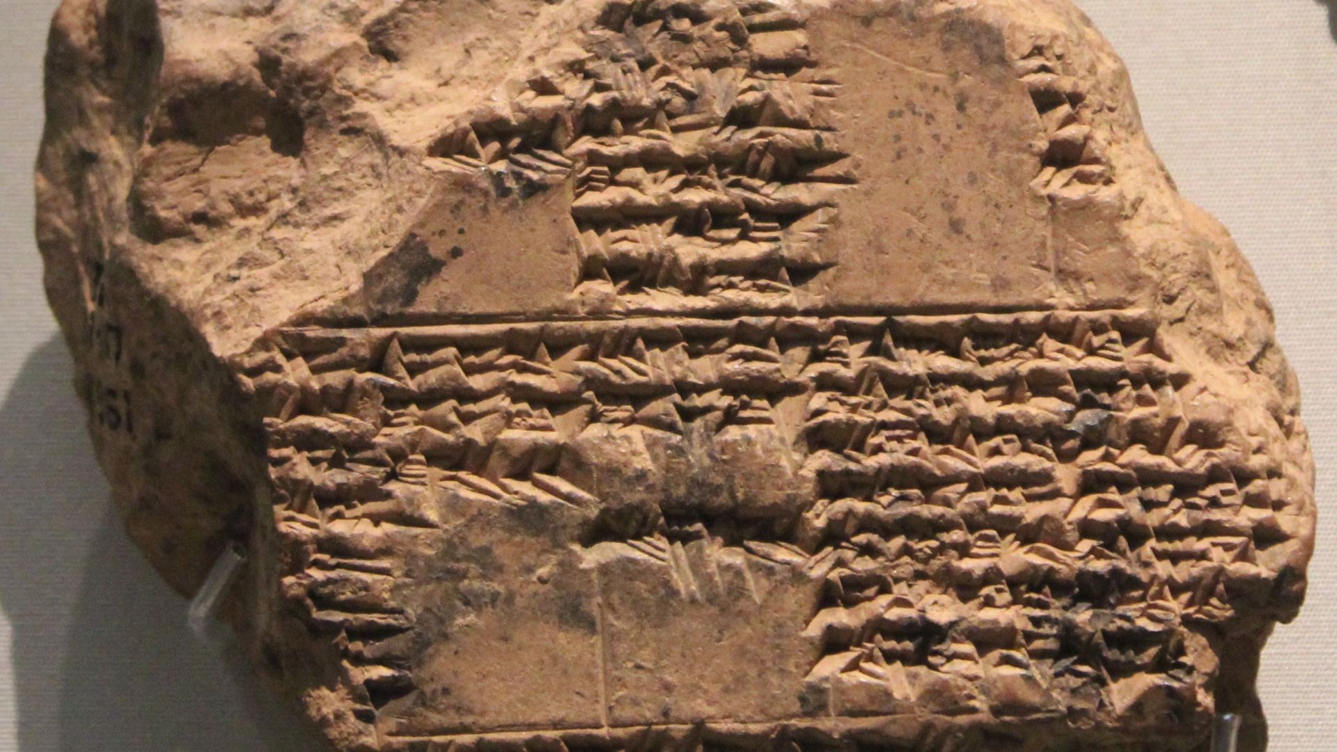 Clay cuneiform tablet. Astronomical, lunar eclipse table for at least 609-447 BC. Dated 4th century BC. From Babylon.
Refers to the murder of the Persian king Xerxes I (485-465 BC) by his son.
BM 32234. https://www.britishmuseum.org/collection/object/W_1
