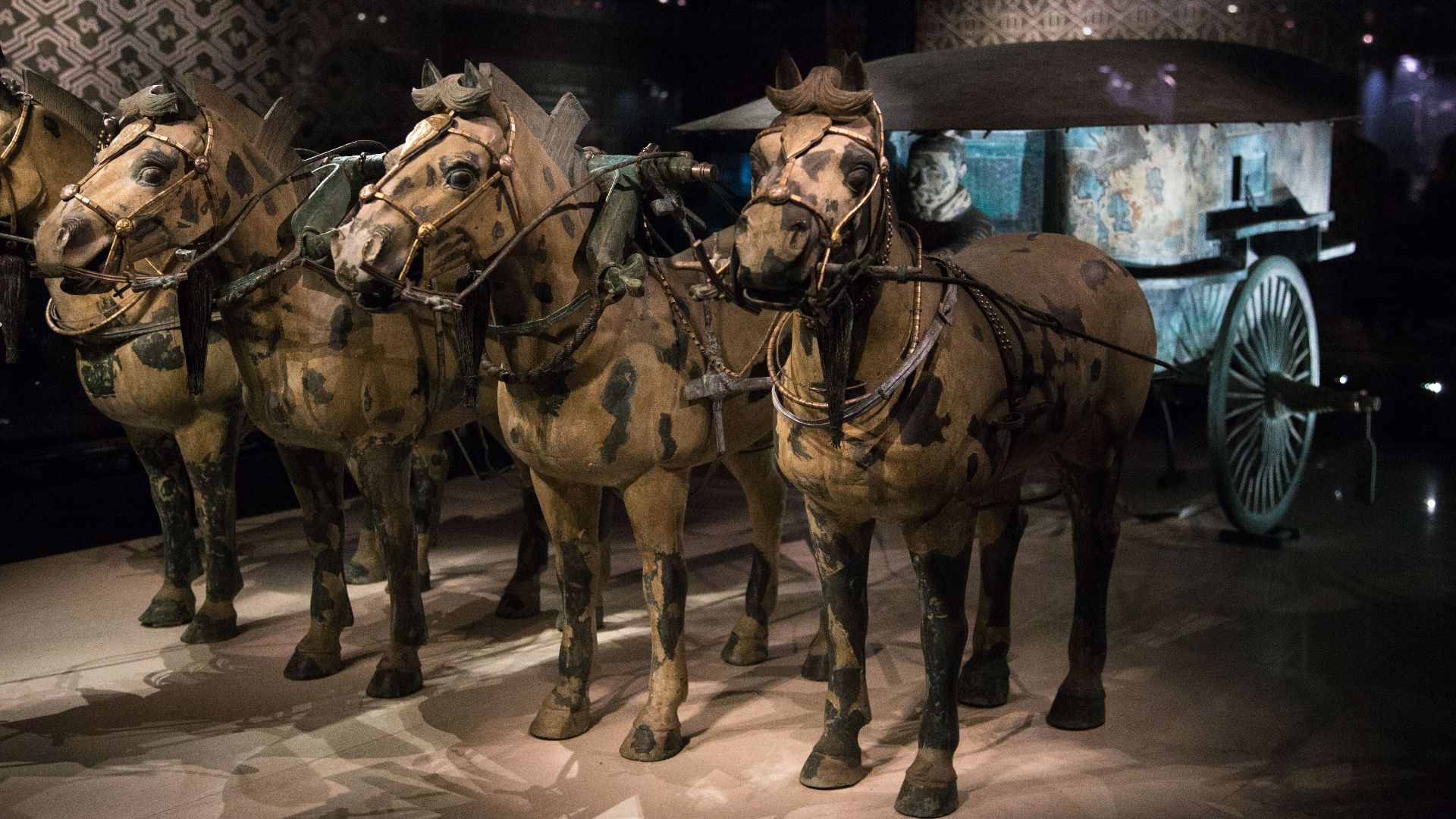 The Qin bronze chariot is a two-piece Qin dynasty bronze artifact. The first piece