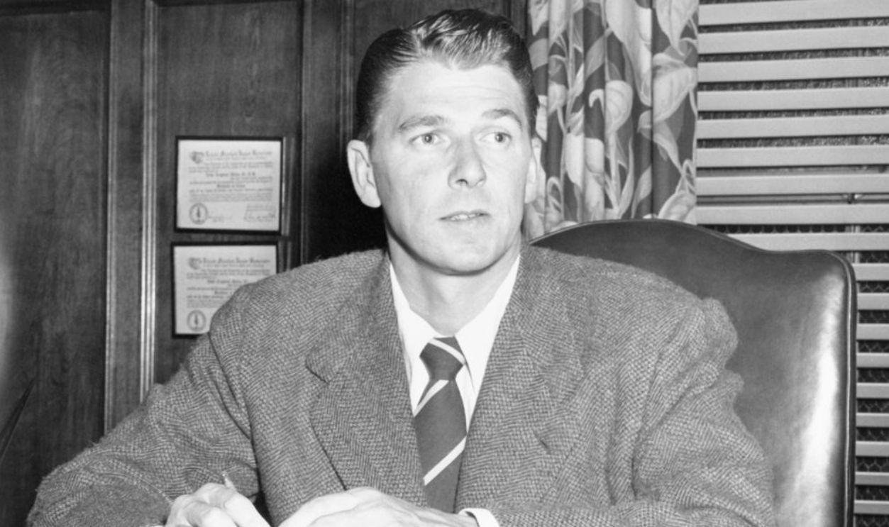 American actor and future President Ronald Reagan (1911 - 2004), during his tenure as President of the Screen Actors Guild, which he served from 1947-52 and 1959-60.