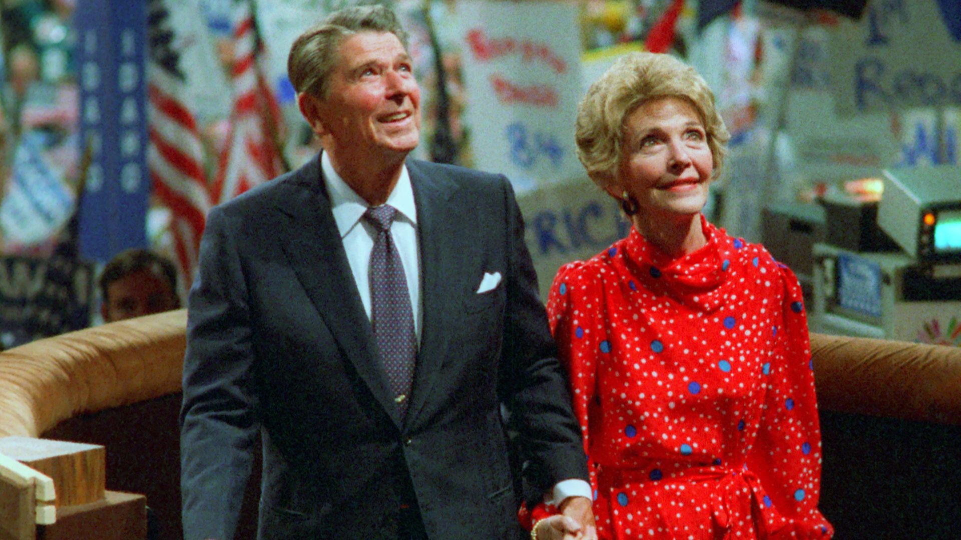 File:President Ronald Reagan and Nancy Reagan After Acceptance Speech at The Republican National Convention in Dallas Texas - DPLA - cf1e94c900fabcfef70d8c0608e6f86e.jpg