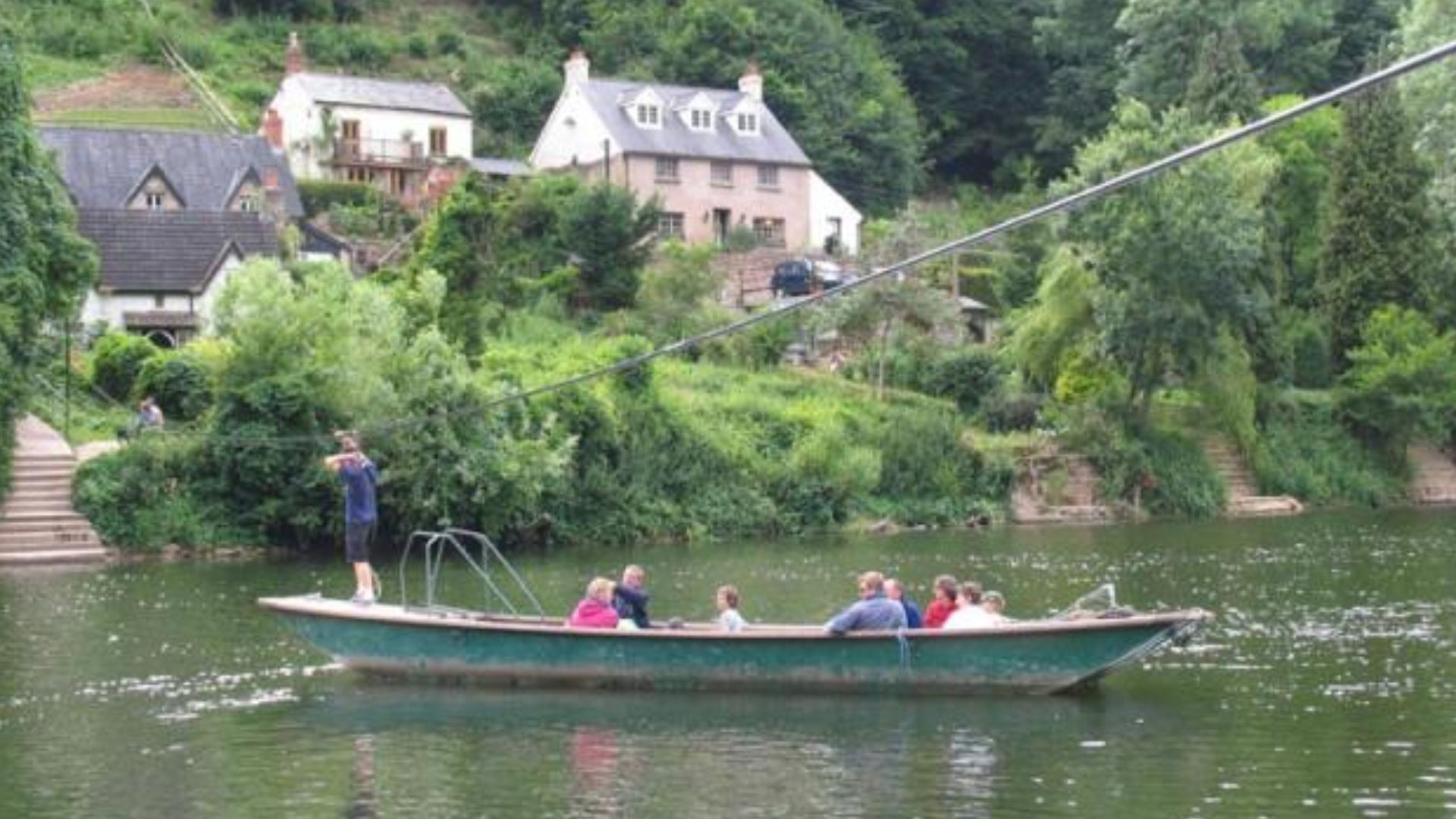 Rope Ferry at Symonds Yat. This ferry point is situated on the edge of the square.