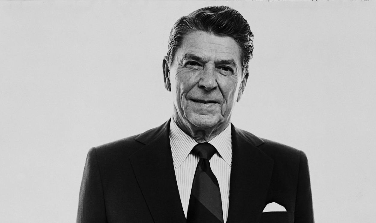 LOS ANGELES, CA - 1980: Former California Governor and future 40th President of the United States, Ronald Wilson Reagan poses in his Los Angeles, California, offices during the 1980 presidental campaign.