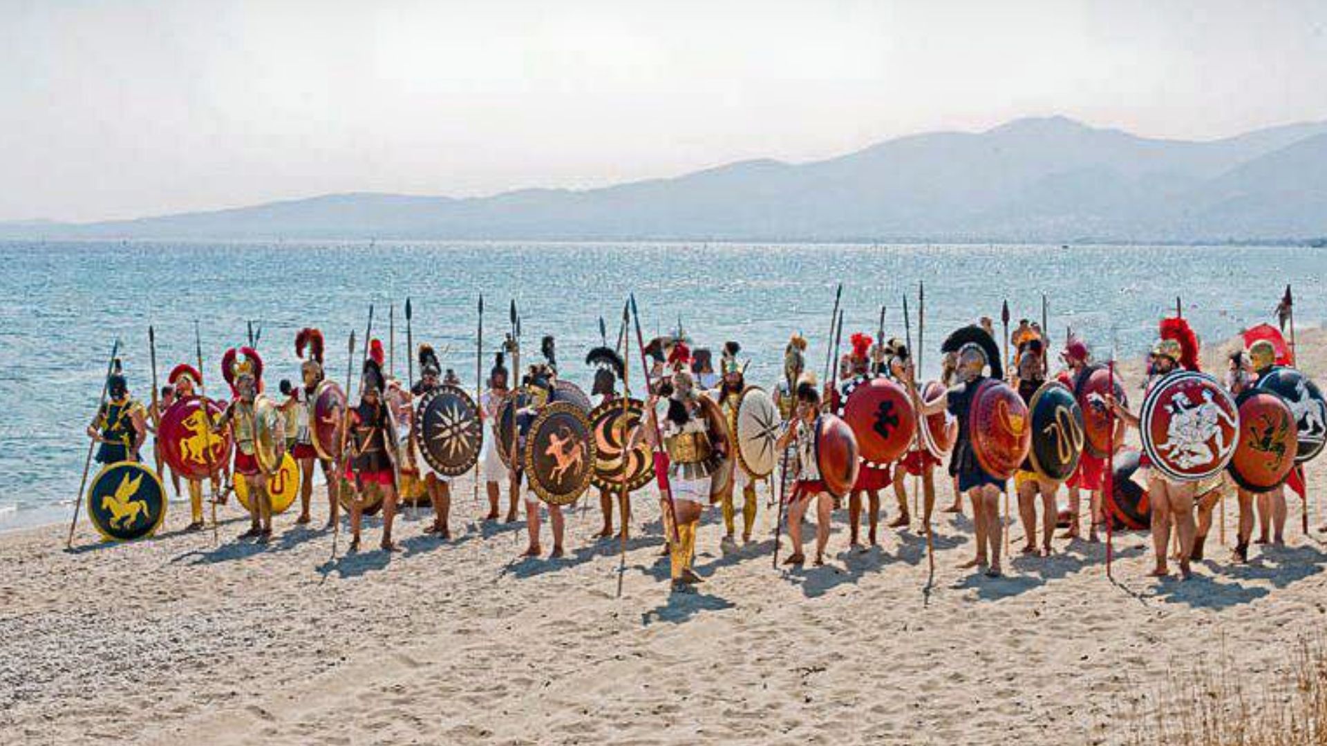 Reenactors at the Battle of Marathon reenactment, September 2011, Marathon, Greece