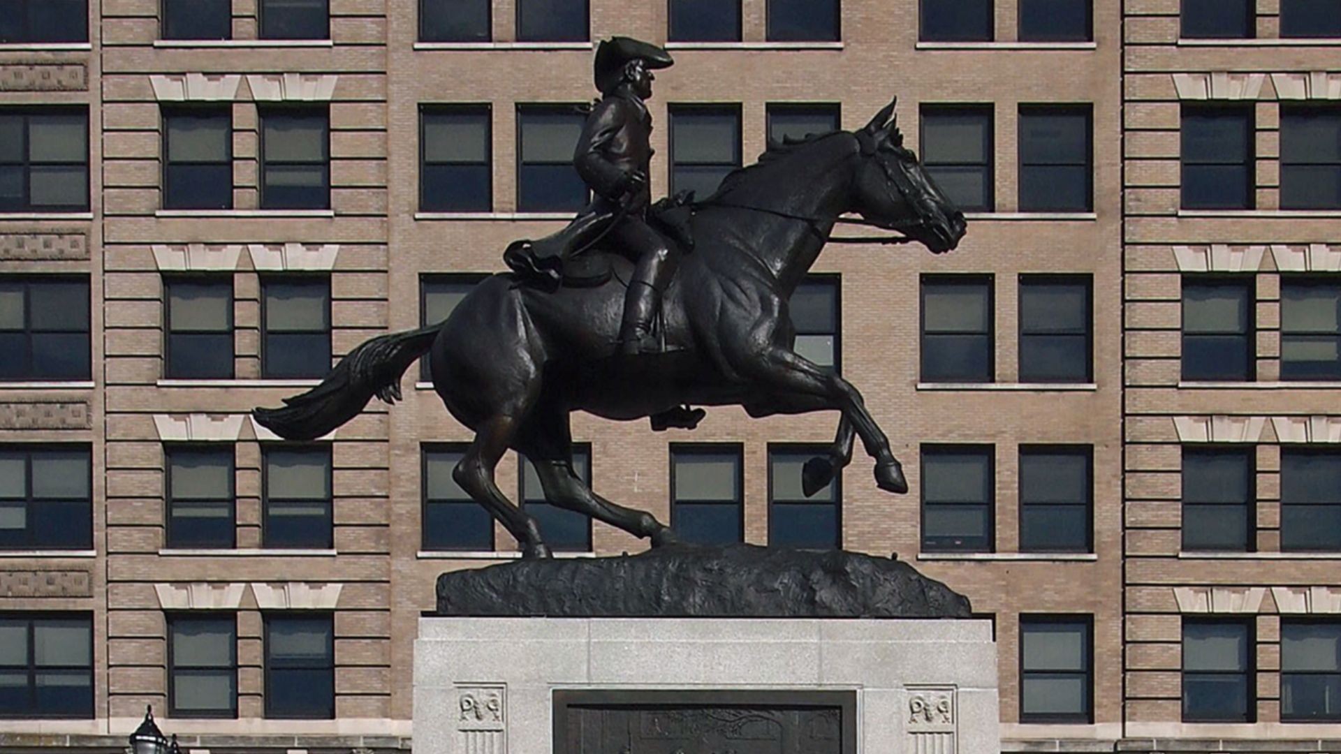 Caesar Rodney Statue, Rodney Square, Wilmington, Delaware, USA. Viewed from the southwest. A contributing property to the Rodney Square Historic District.
This is an image of a place or building that is listed on the National Register of Historic