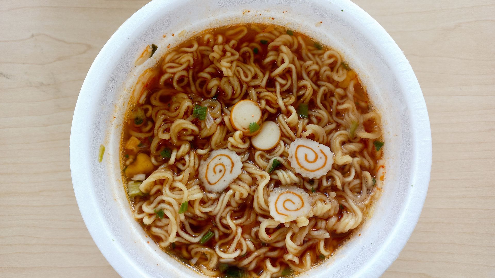 Nongshim Yukgaejang Cup Noodles, prepared