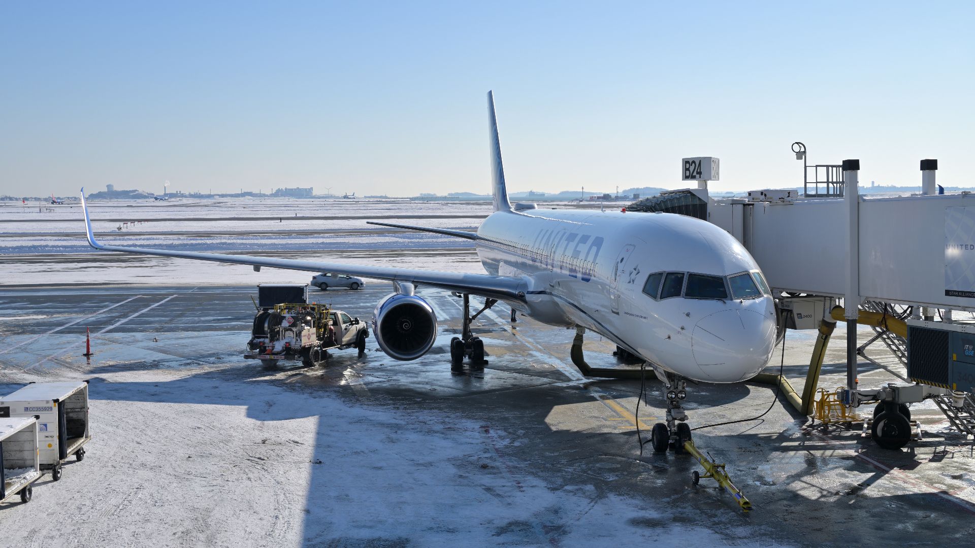 United Airlines Boeing 757-200 N58101 at gate B24 at Boston Logan International Airport