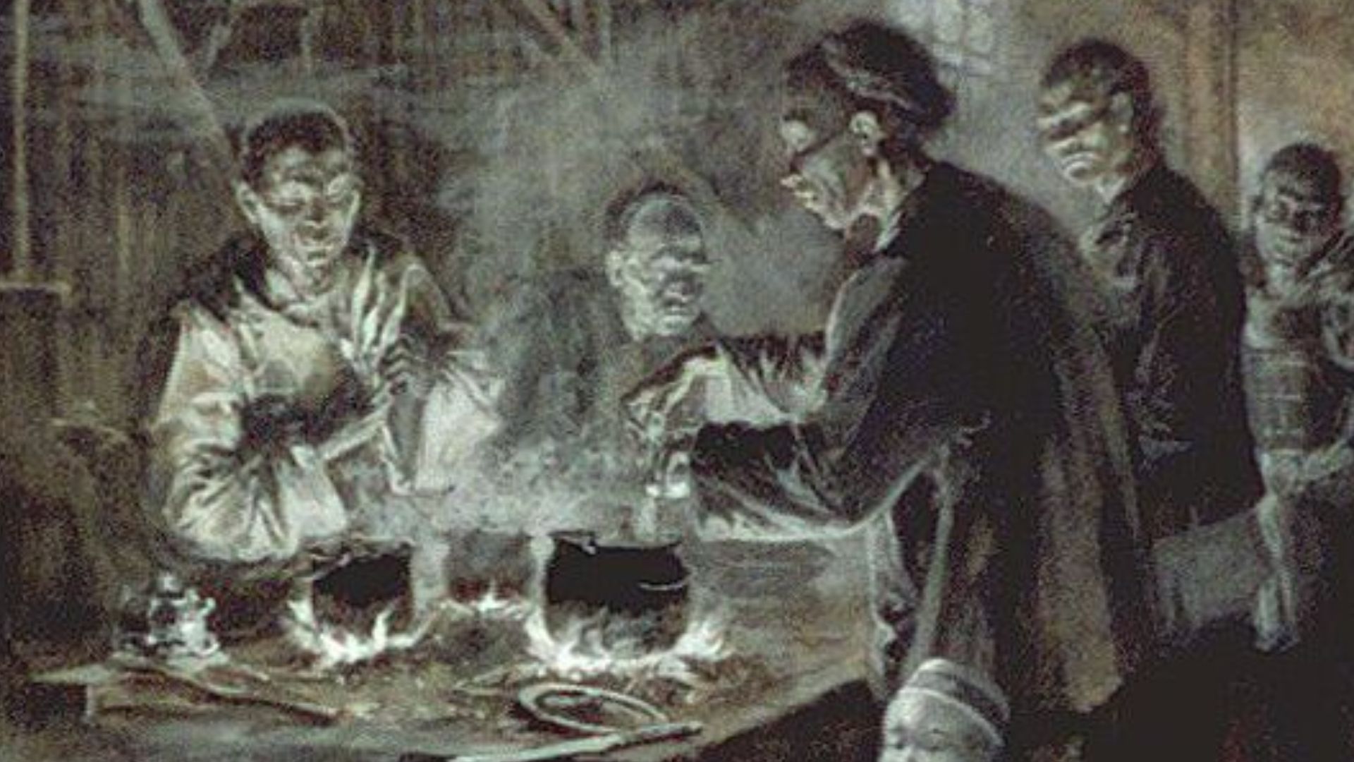 Illustration of Chinese serving meals while confined to Chinatown during the bubonic plague outbreak in San Francisco, Harper's Weekly, June 2, 1902.jpg