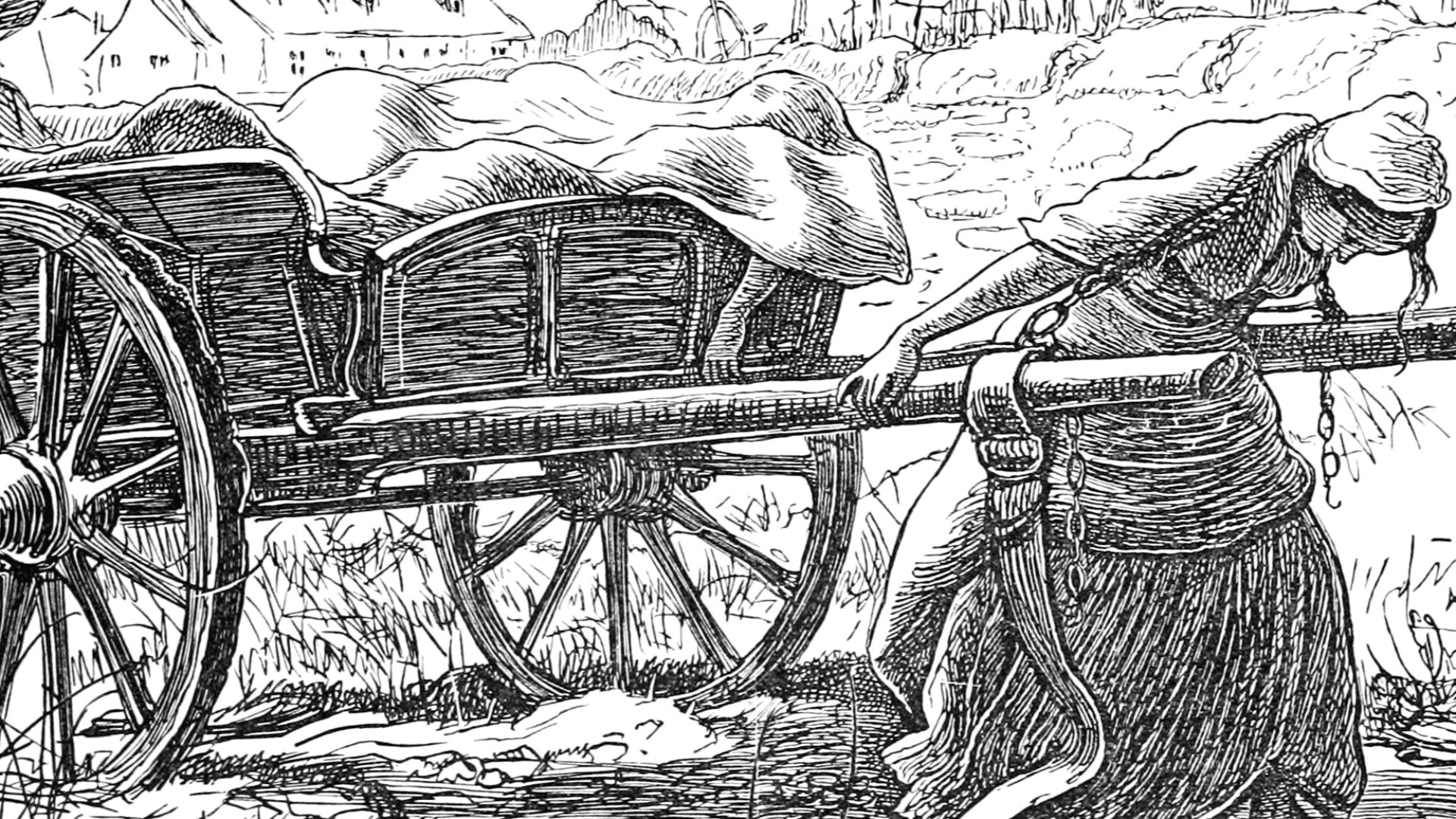 Illustration from Once a Week magazine, accompanying a ballad about a medieval plague in the Elliant district of Brittany