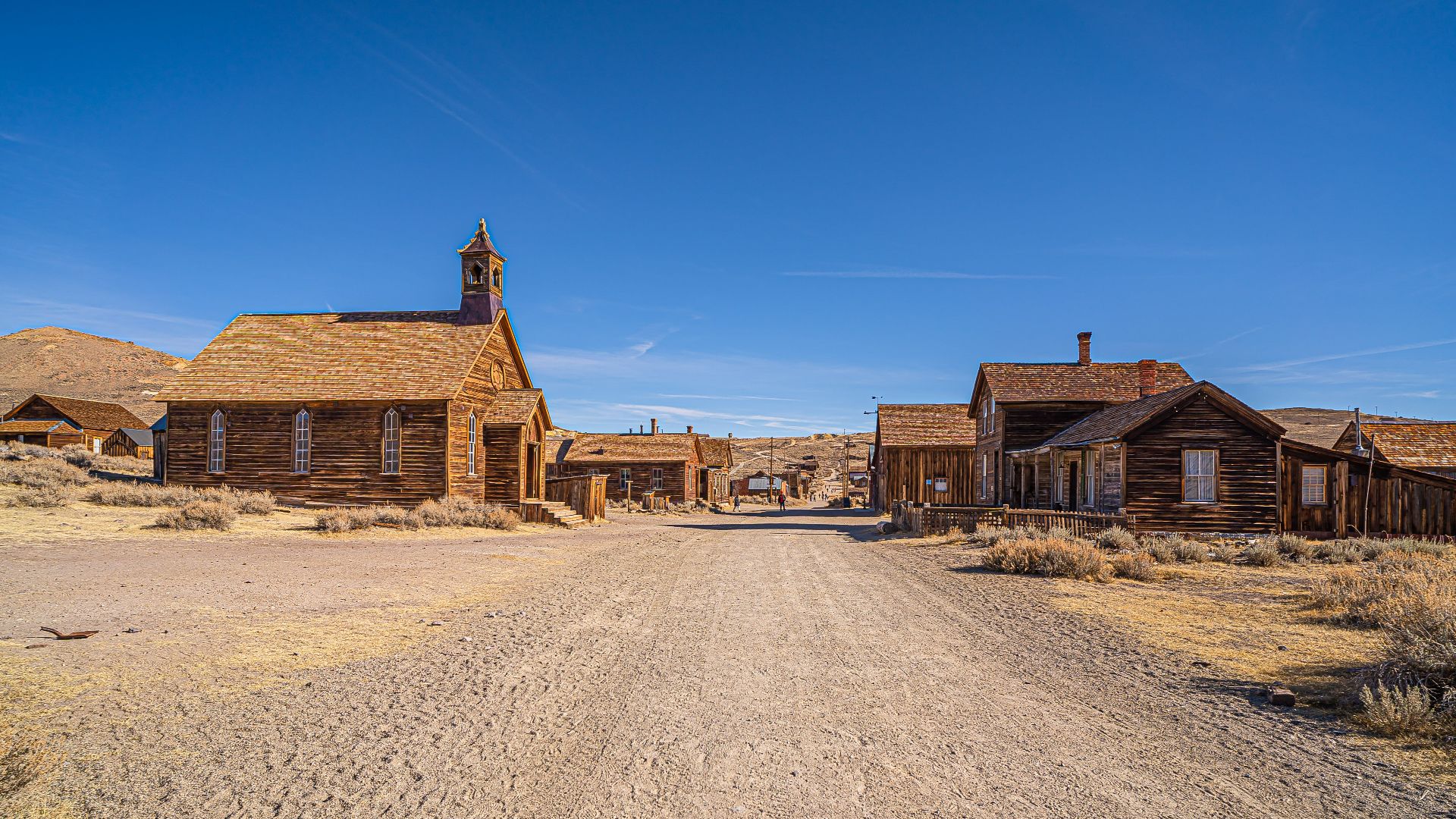 Explore the preserved wild west ghost town of Bodie in sunny California.