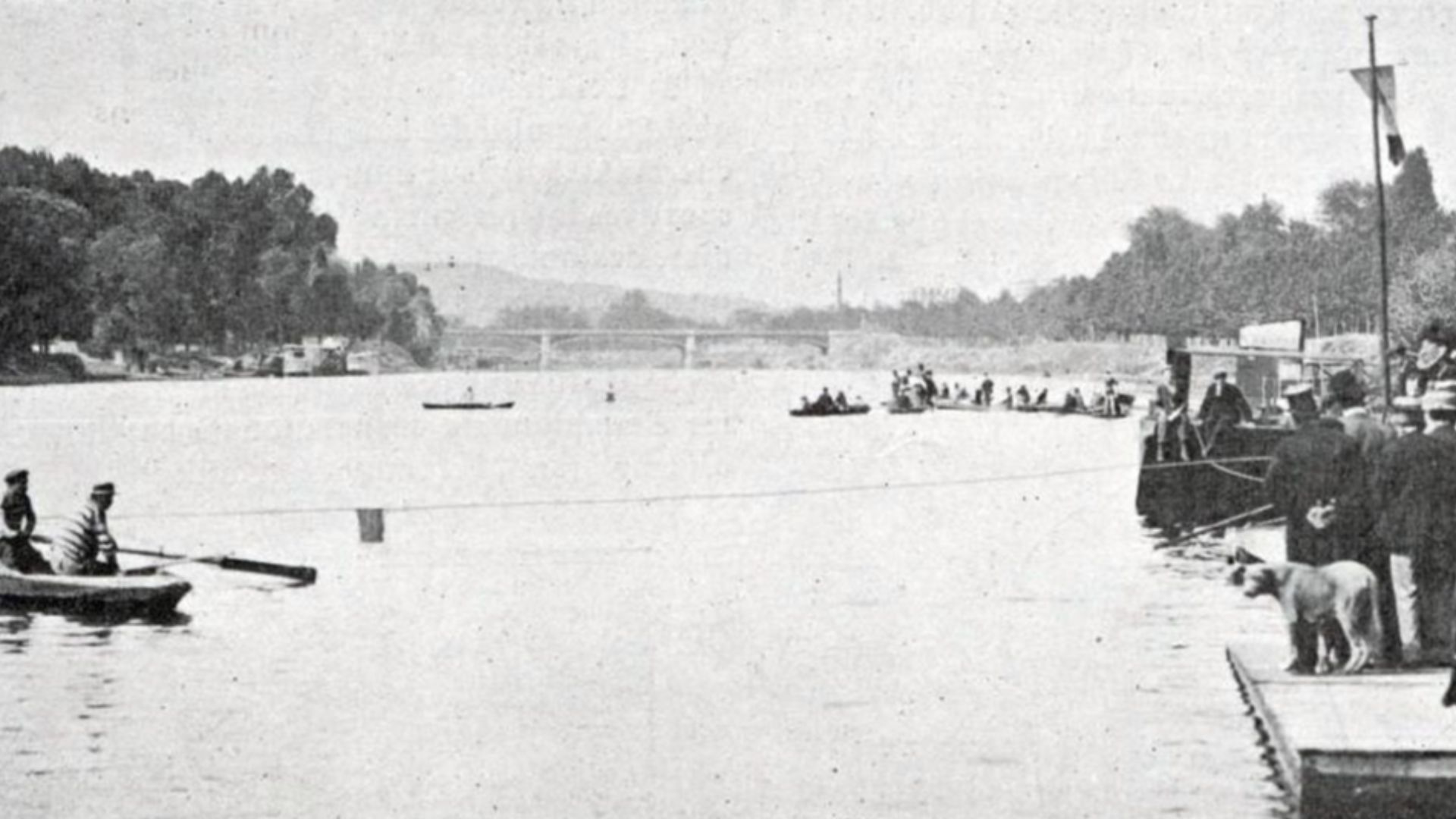 Le bassin d'Asnières, pour les compétitions de natation lors des Jeux Olympiques de 1900.